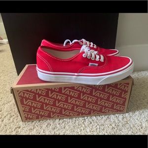 Red Off The Wall Vans Size 8
